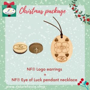 NF® logo earrings + NF® Eye of Luck pendant