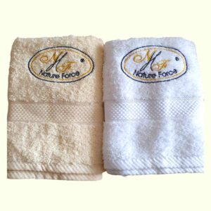Nature Force Logo Energy Towels with embroidered Nature Force logo 100% cotton plush soft towels for wellbeing and a good feeling