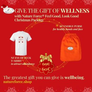 Nature Force Christmas Sale Gift Bundle Eye of Luck T Shirt Energy Purse for alleviating hand and joint pain